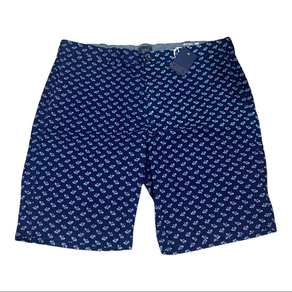 Navy Blue Patterned Men's Shorts